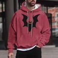 thumbnail image 1 of WXLWZYWL Funny Halloween Hoodies for Men Bat Design Shirt for Men with Pocket Drawstring Sweatshirt Hooded Costumes Pullover Tops Plus Size, 1 of 5