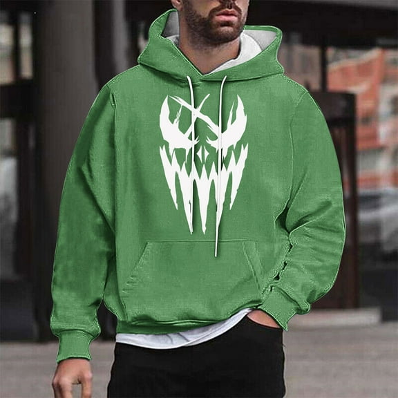 WXLWZYWL Funny Halloween Hoodies for Men Bat Design Shirt for Men with Pocket Drawstring Sweatshirt Hooded Costumes Pullover Tops Plus Size