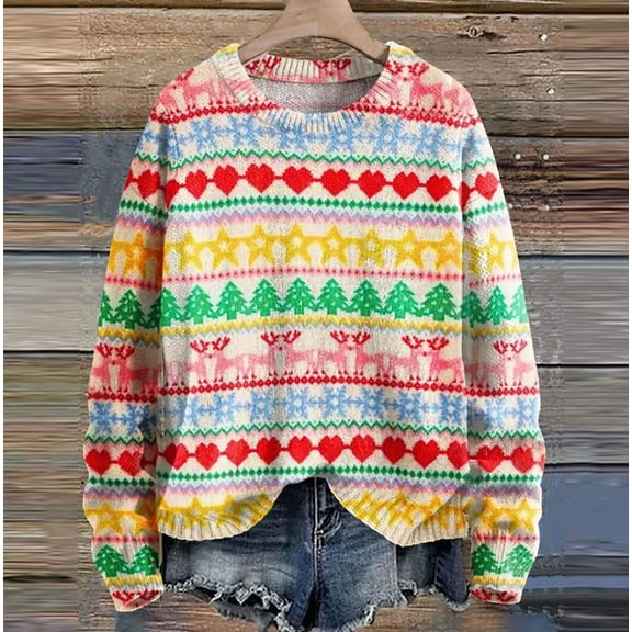 WXLWZYWL Game Day Sweatshirt for Women Funny Football Graphic Loose Fit Crewneck Funday Star Print Oversize Pullover Sweater Streetwear