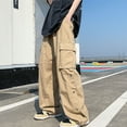 thumbnail image 1 of WXLWZYWL Goth Baggy Cargo Pants with Pockets for Men Women Y2K Straight Leg Joggers Casual Streetwear Loose Pants, 1 of 6