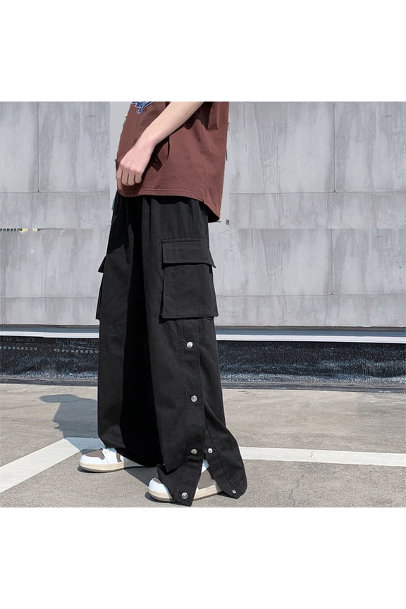 Goth Baggy Cargo Pants with Pockets for Men Women Y2K Straight Leg Joggers Casual Streetwear Loose Pants
