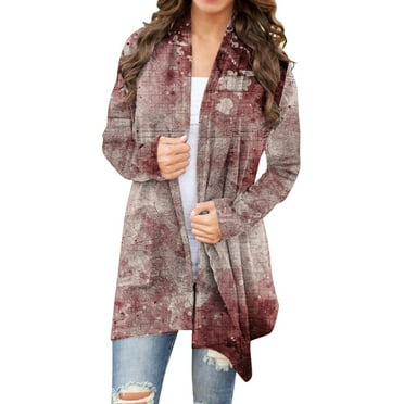 WXLWZYWL Halloween Cardigan for Women Plus Size Long Open Front Cardigans Halloween Pumpkin Pattern Cardigan Bat Cardigan
