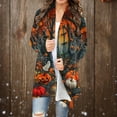 thumbnail image 1 of WXLWZYWL Halloween Cardigan for Women Plus Size Long Open Front Cardigans Halloween Pumpkin Pattern Cardigan Bat Cardigan, 1 of 5