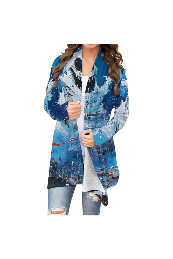 Halloween Cardigans for women 2024 Ghost Pumpkin Bat Spide Web Witch Graphic Coats Long Sleeve Lightweight Tops Open Front Fall Jackets