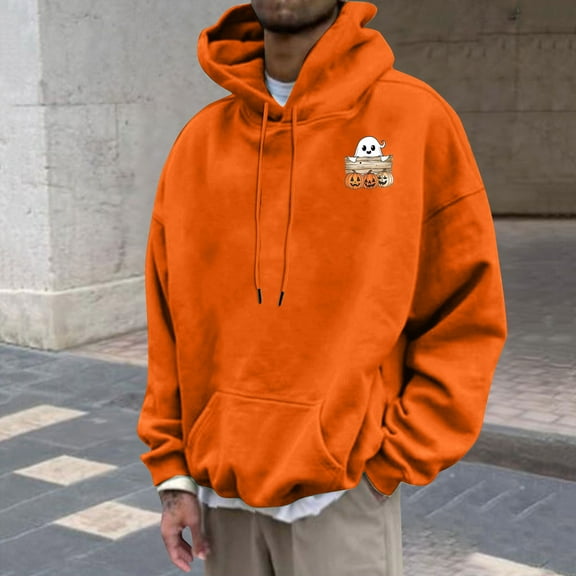 WXLWZYWL Halloween Hoodies for Men 3D Print Ghost Graphic Hooded Sweatshirts Pullover Cool Funny Novelty Hoody