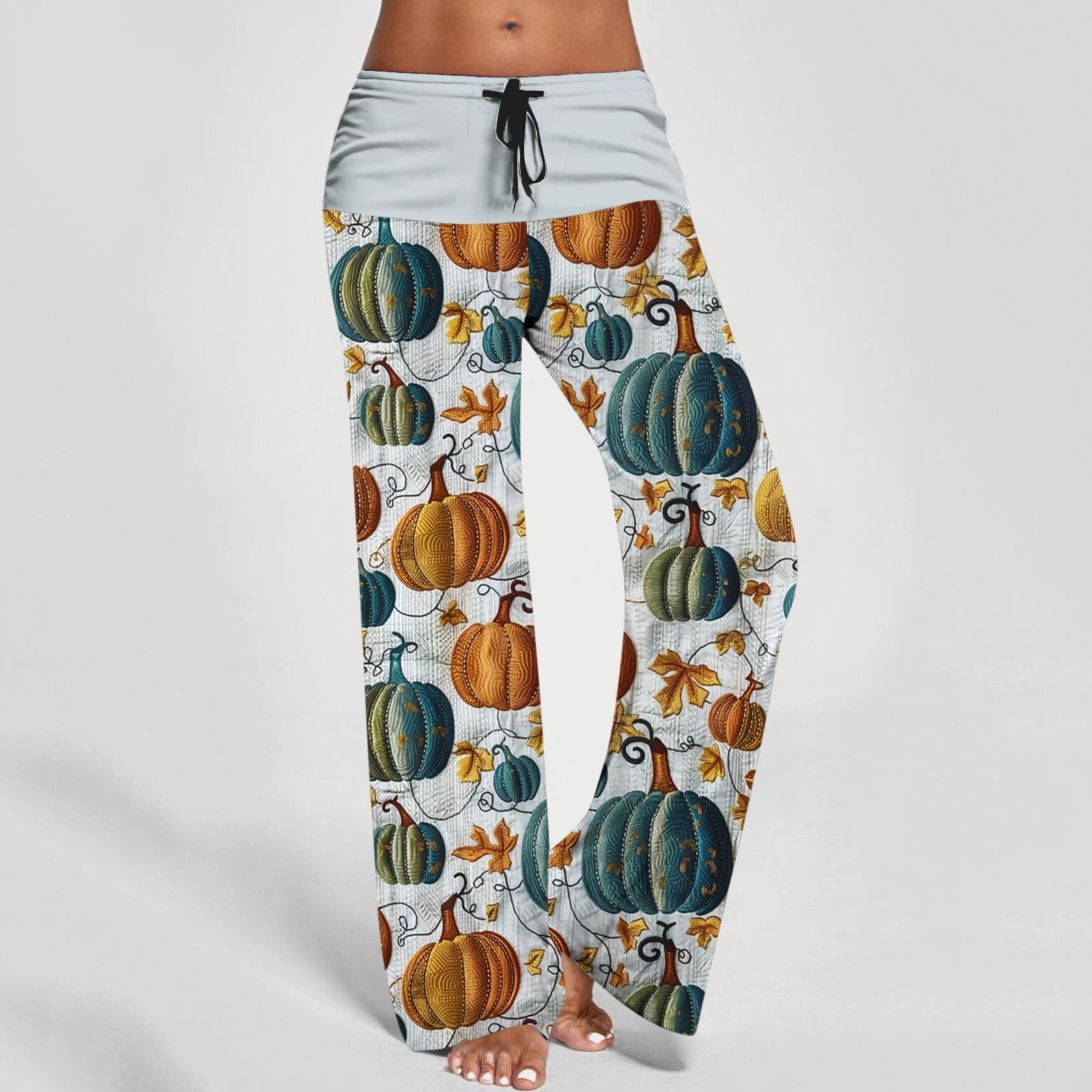 Pumpkin Printed Short Sleeve Top and Pants Lounge Set