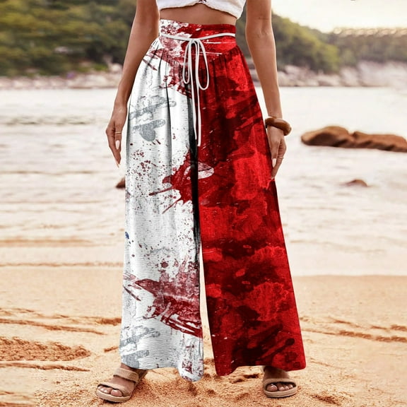 WXLWZYWL Halloween Palazzo Pants Women Graphic Holiday Outfit Lightweight Drawstring Flowy Wide Leg Pants Funny