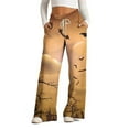 thumbnail image 1 of WXLWZYWL Halloween Pants for Women Plus Size Stretch Pants Casual Palazzo Sweatpants Bat Print Drawstring Wide Leg Pant Lounge Elastic Waist Sweatpant with Pockets, 1 of 4