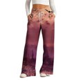 thumbnail image 1 of WXLWZYWL Halloween Pants for Women Plus Size Stretch Pants Casual Palazzo Sweatpants Bat Print Drawstring Wide Leg Pant Lounge Elastic Waist Sweatpant with Pockets, 1 of 4