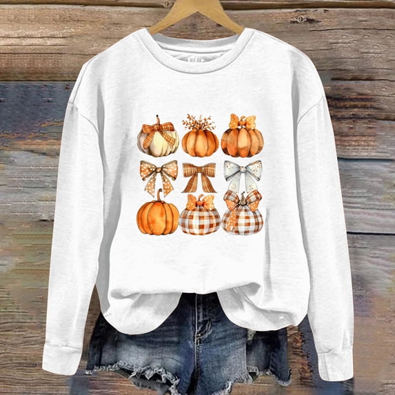 WXLWZYWL Halloween Sweatshirt for Women Oversized Crewneck Pullover Graphic Long Sleeve Top Cute Y2k Loose Fit