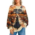 thumbnail image 1 of WXLWZYWL Halloween Sweatshirt for Women Oversized Crewneck Pullover Graphic Long Sleeve Top Cute Y2k Loose Fit, 1 of 4