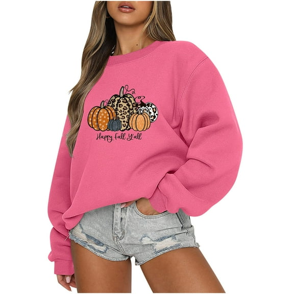 WXLWZYWL Halloween Sweatshirt for Women Oversized Crewneck Pullover Graphic Long Sleeve Top Cute Y2k Loose Fit