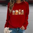 thumbnail image 1 of WXLWZYWL Halloween Sweatshirts for Women Long Sleeve Shirts Crewneck Bat Pumpkin Ghost Witch Printed Loose Casual Pullover Tee Tops Hoodie Fall Clothes 2024, 1 of 3