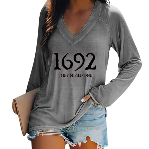WXLWZYWL Halloween Sweatshirts for Women Long Sleeve Shirts V Neck Bat Pumpkin Ghost Witch Printed Loose Casual Pullover Tee Tops Hoodie Fall Clothes 2024