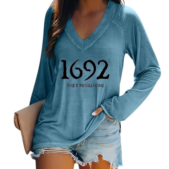 WXLWZYWL Halloween Sweatshirts for Women Long Sleeve Shirts V Neck Bat Pumpkin Ghost Witch Printed Loose Casual Pullover Tee Tops Hoodie Fall Clothes 2024