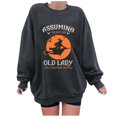 thumbnail image 1 of WXLWZYWL Halloween Sweatshirts for Women 2024 Witch Sweatshirt On A Dark Desert Highway Cool Wind In My Hair Long Sleeve Top, 1 of 3