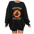 thumbnail image 1 of WXLWZYWL Halloween Sweatshirts for Women 2024 Witch Sweatshirt On A Dark Desert Highway Cool Wind In My Hair Long Sleeve Top, 1 of 3