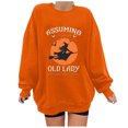thumbnail image 1 of WXLWZYWL Halloween Sweatshirts for Women 2024 Witch Sweatshirt On A Dark Desert Highway Cool Wind In My Hair Long Sleeve Top, 1 of 3