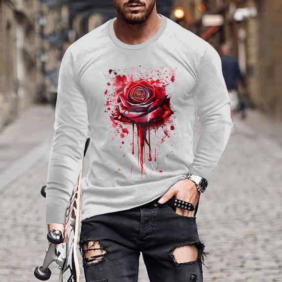 WXLWZYWL Halloween Tops for Men Men's Halloween Horror Blood Vessel Heart Graphic T-Shirt Bat Shirt Bloody Shirt Spooky Scary Halloween Costume