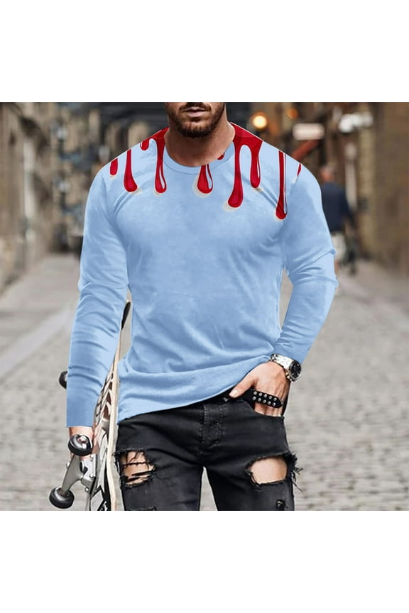 Halloween Tops for Men Men's Halloween Horror Blood Vessel Heart Graphic T-Shirt Bat Shirt Bloody Shirt Spooky Scary Halloween Costume