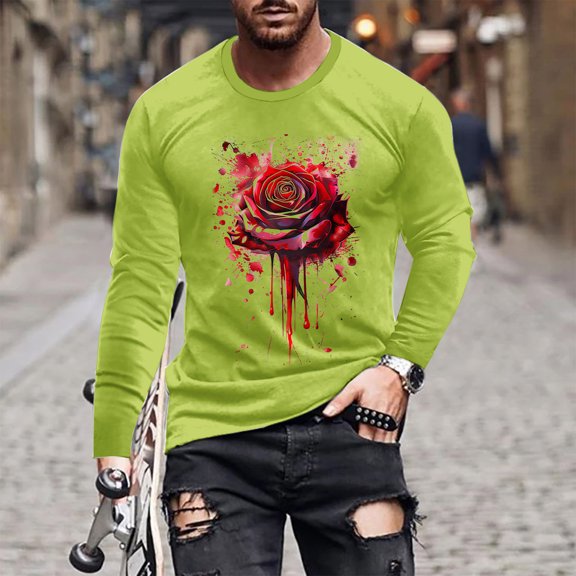 WXLWZYWL Halloween Tops for Men Men's Halloween Horror Blood Vessel Heart Graphic T-Shirt Bat Shirt Bloody Shirt Spooky Scary Halloween Costume