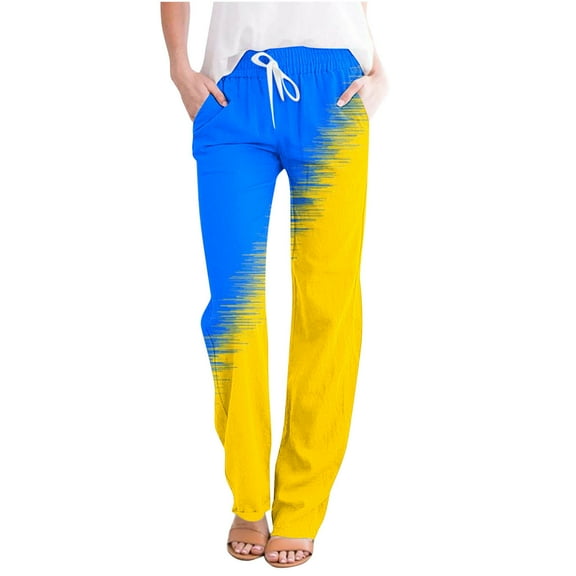 WXLWZYWL High Waisted Sweatpants for Women Gradient Baggy Jogger Casual Pants Casual Baggy Fall Lounge Trousers