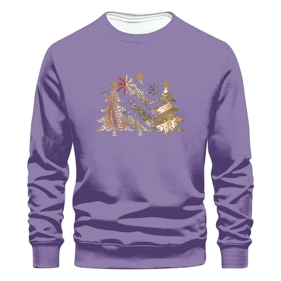 WXLWZYWL Holiday Sweatshirts Men Regular Crew Neck Long Sleeves Loose Tops Christmas Printed Sweatshirts Fall Winter Sweatshirts Pullover