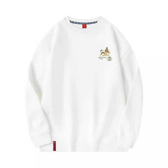 WXLWZYWL Hoodie Men and Women Hoodless Print Long Sleeve Round Neck Couples Fall and Winter Pullover Hip-Hop Sweatshirts