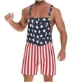 thumbnail image 1 of WXLWZYWL Jumpsuit Jeans Shorts for Men Plus Size American Flag Bib Overalls 4Th of July Denim Shorts Romper Unisex Summer Adjustable Strap Jumpsuit Shorts with Front Pocket, 1 of 5