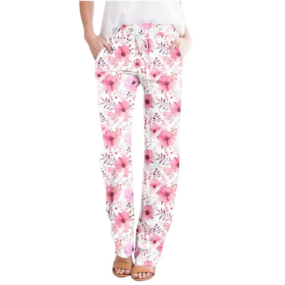 WXLWZYWL Leggings Depot Women's Popular Print High Waist Premium Jogger Casual Long Pajama Lounge Pants Drawstring Sleepwear-Print Design