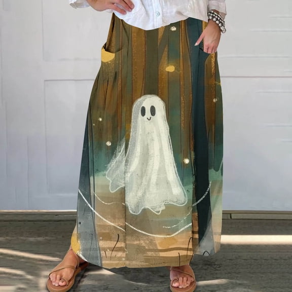 WXLWZYWL Maxi Skirts for Women Ankle Length Skirt Casual Long Skirt High Waisted Maxi Skirt Reg and Plus Size Skirt Long Skirt with Pockets