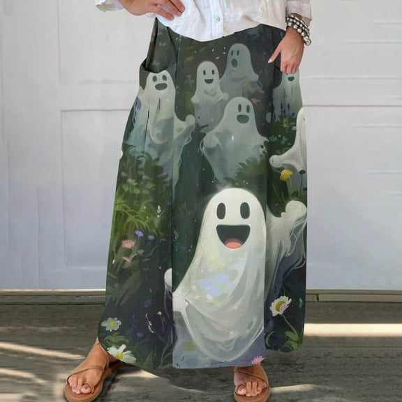 WXLWZYWL Maxi Skirts for Women Ankle Length Skirt Casual Long Skirt High Waisted Maxi Skirt Reg and Plus Size Skirt Long Skirt with Pockets