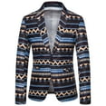 thumbnail image 1 of WXLWZYWL Men Blazer Slim Fit One Button Casual Holiday Beach Blazer for Men Hawiian Style Suits Jacket Coat, 1 of 6