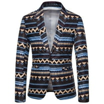 WXLWZYWL Men Blazer Slim Fit One Button Casual Holiday Beach Blazer for Men Hawiian Style Suits Jacket Coat