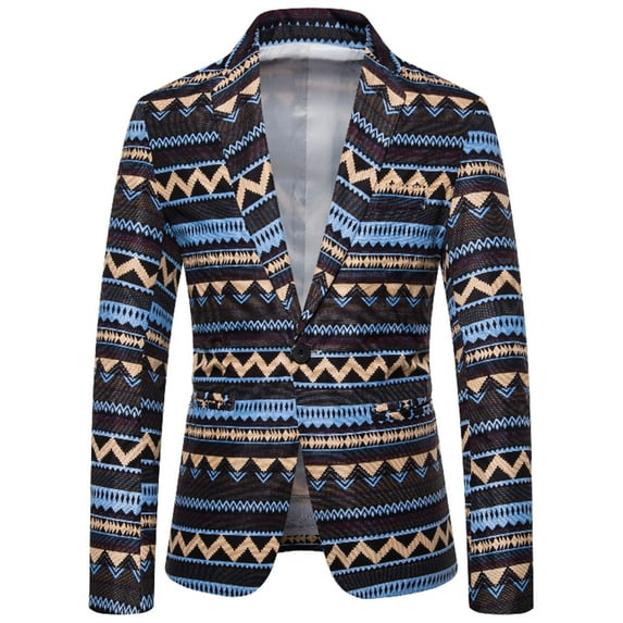 WXLWZYWL Men Blazer Slim Fit One Button Casual Holiday Beach Blazer for Men Hawiian Style Suits Jacket Coat