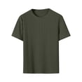 thumbnail image 1 of WXLWZYWL Men Textured Knit T-Shirts Casual Stretch Ribbed Short Sleeve Shirt Crewneck Slim Fitted Summer Tees, 1 of 6