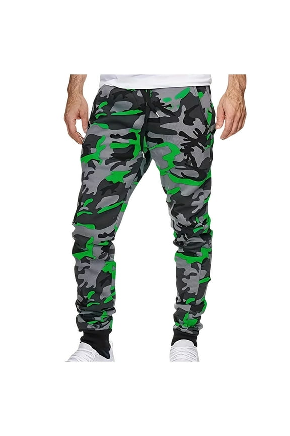 Men's Camo Pants Military Jogger Camouflage Outdoor Hiking Sports Slim Fit Trousers Trousers Drawstring Casual Active Sweatpants Baggy Sweatpants Gym Training Pants