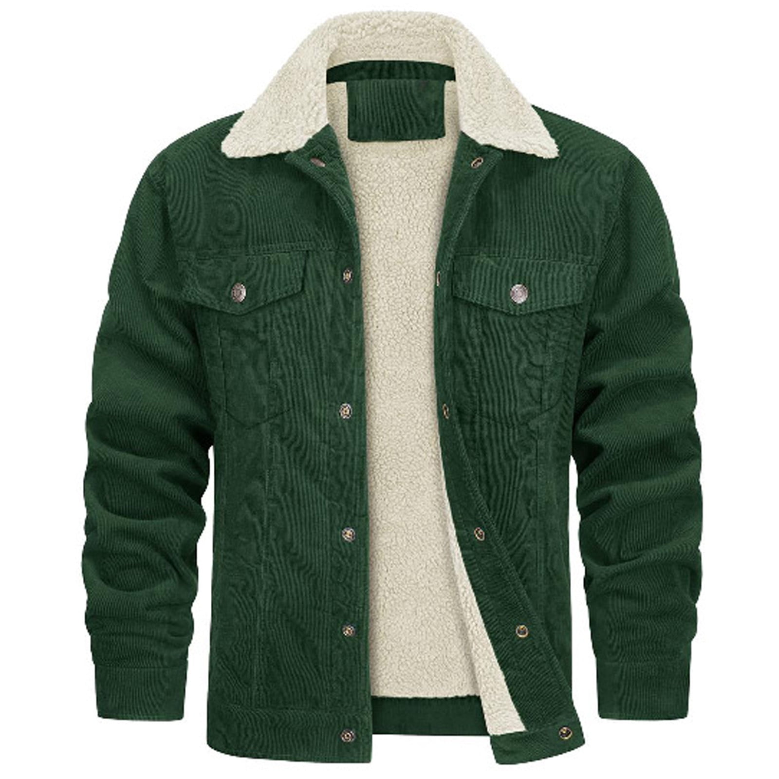 WXLWZYWL Men's Corduroy Jacket Sherpa Lined Trucker Jackets Cotton