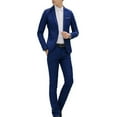 thumbnail image 1 of WXLWZYWL Men's Fashion Suit Coat + Shirt + Suit Pants Three Piece Set Dark Blue, 1 of 4