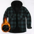 thumbnail image 1 of WXLWZYWL Men's Flannel Jacket Sherpa Lined Hoodies Zip Up Fleece Plaid Shirt Jackets Winter Outdoor Coat Warm Outwear, 1 of 3