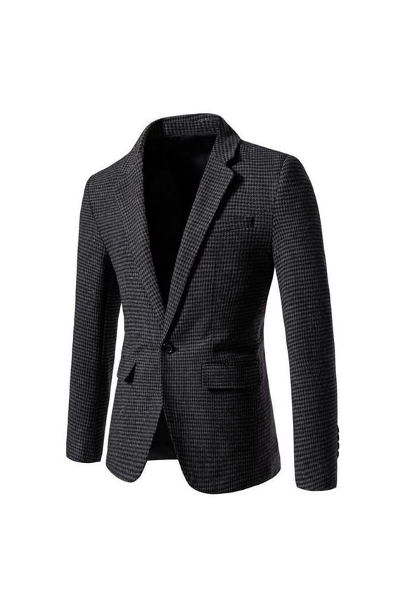 Men's Herringbone Blazer Jacket Lightweight Casual Knit Sport Coat Slim Fit Plaid Casual Blazers Jacket Suit Coat