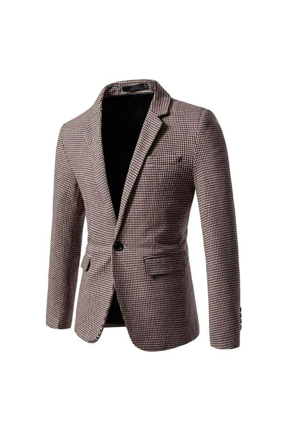 Men's Herringbone Blazer Jacket Lightweight Casual Knit Sport Coat Slim Fit Plaid Casual Blazers Jacket Suit Coat