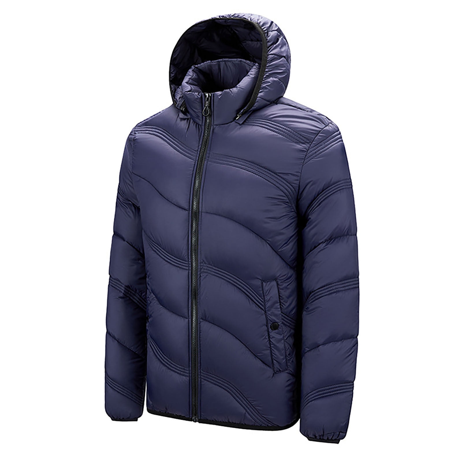 Men Winter Jacket Fur Collar Hooded Coat Snow Parka Down