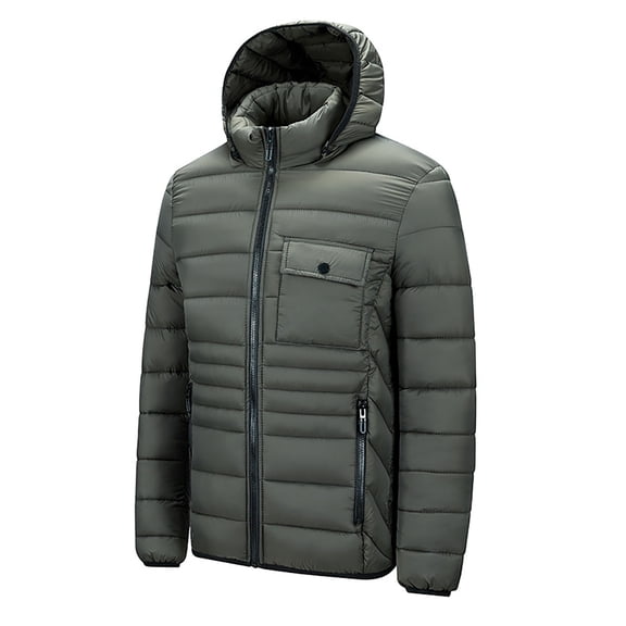 WXLWZYWL Men's Jacket Winter Puffer Jacket Fleece Warm Lightweight Coat Outerwear Cold Weather Jackets