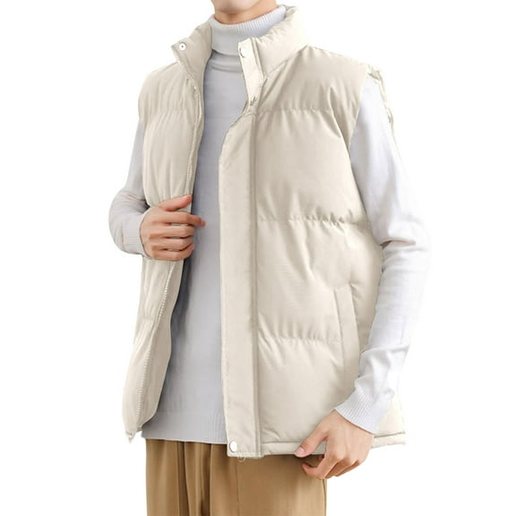 WXLWZYWL Men's Puffer Vest Packable Quilted Sleeveless Jacket Outerwear Winter Outdoor Warm Puffy Water-Resistant