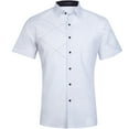 thumbnail image 1 of WXLWZYWL Men's Solid Casual Fashion Lapel Short Sleeve Shirt Blouse, 1 of 3