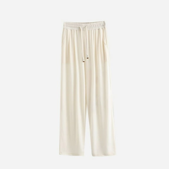 WXLWZYWL Men's Striped Pajama Pants Cotton Linen Thin Lightweight Pjs Bottoms Loose Comfy Home Pants with Pocket