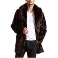 thumbnail image 1 of WXLWZYWL Men's Winter Parka Coat Long Sleeve Turn Collar Faux Fur Coat Jacket Overcoat, 1 of 5