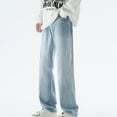 thumbnail image 1 of WXLWZYWL Mens Baggy Jeans Loose Fit Y2k Skater Vintage Plain Pants 2024 Casual Wide Leg Jeans Big And Tall Denim Hip Hop Jeans, 1 of 6