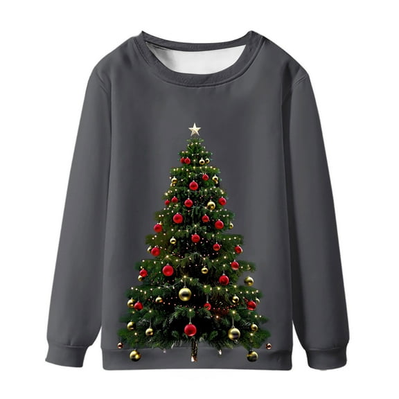 WXLWZYWL Mens Christmas Sweater Ugly Christmas Printed Round Neck Long Sleeve Pullover Sweatshirt Top